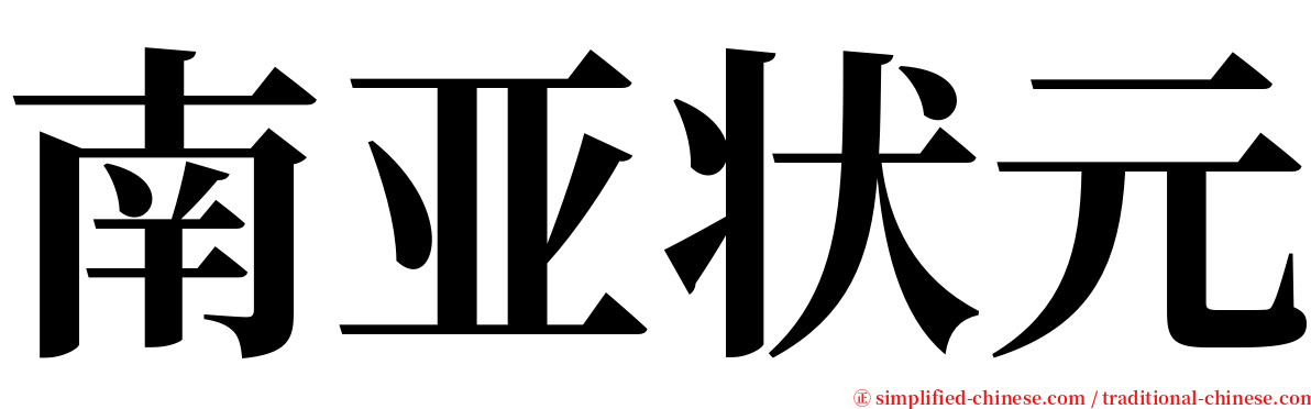 南亚状元 serif font