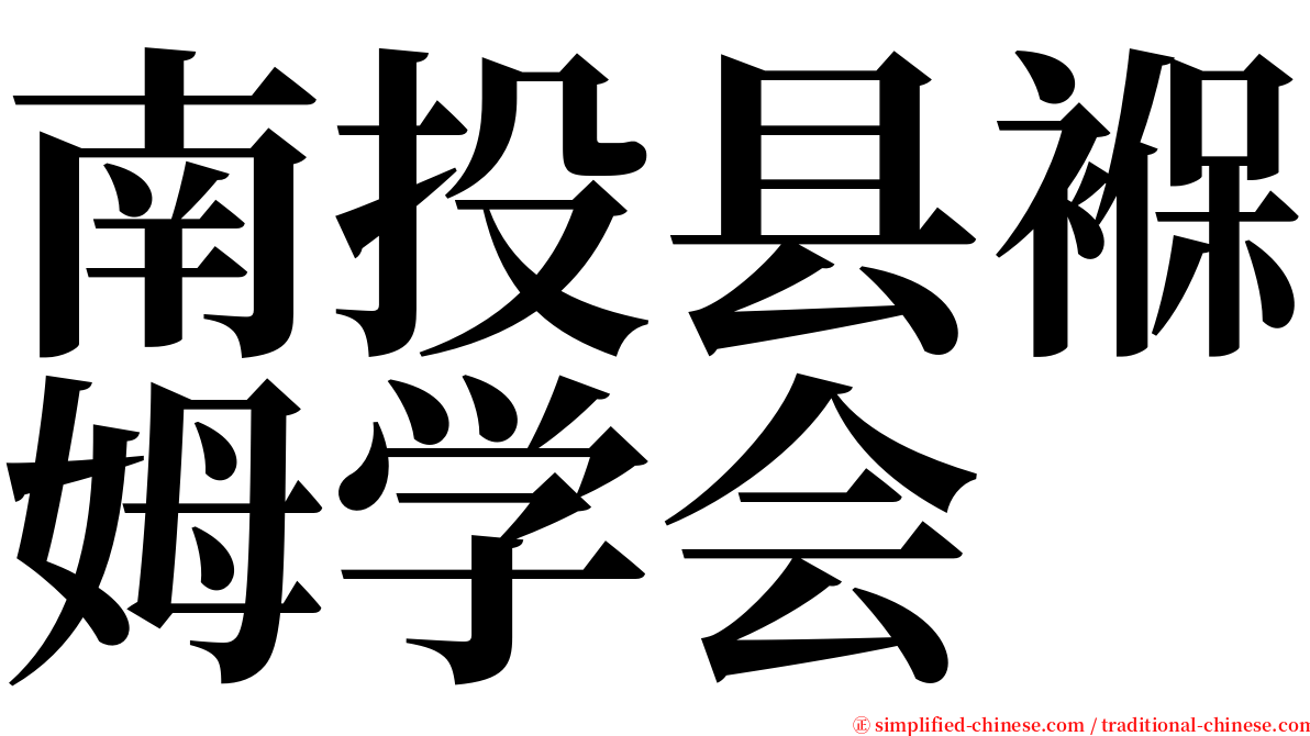 南投县褓姆学会 serif font