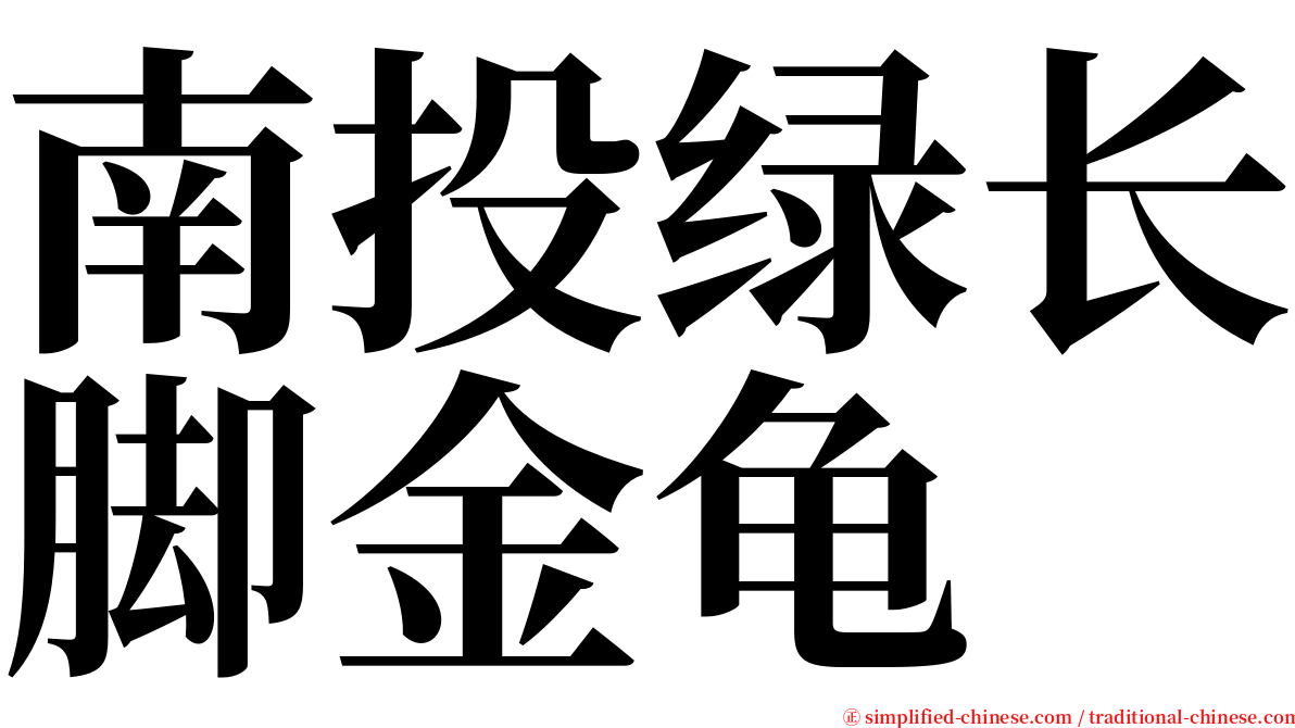 南投绿长脚金龟 serif font