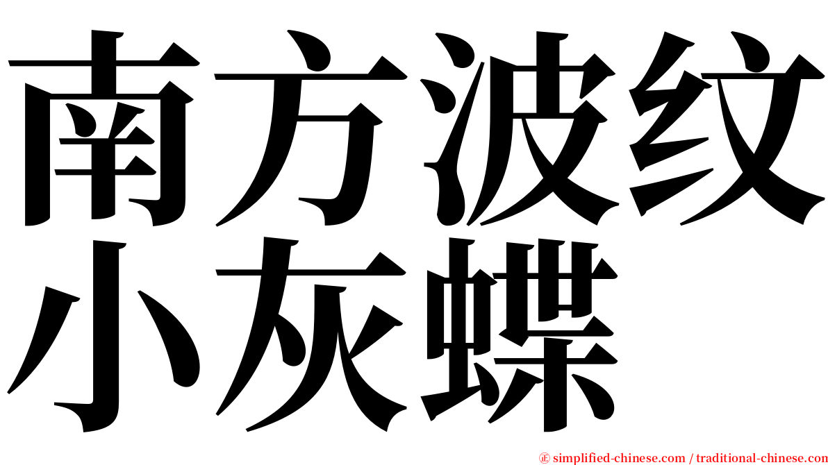南方波纹小灰蝶 serif font