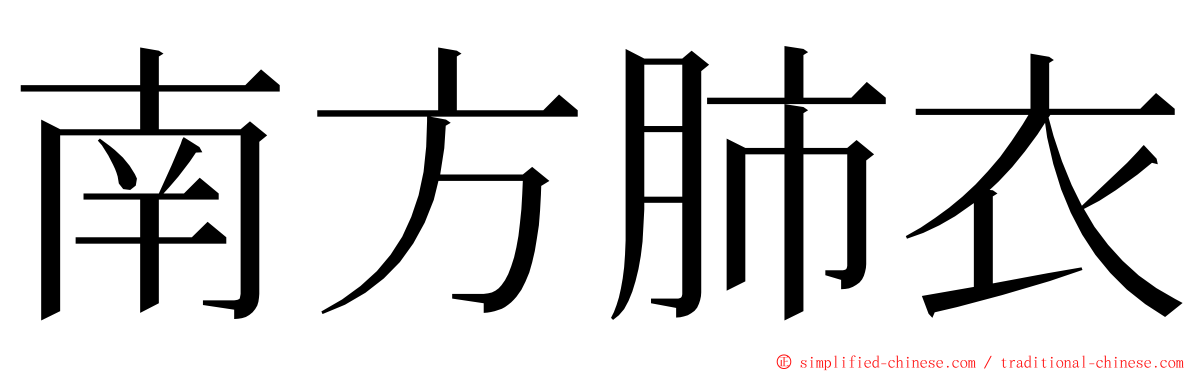 南方肺衣 ming font