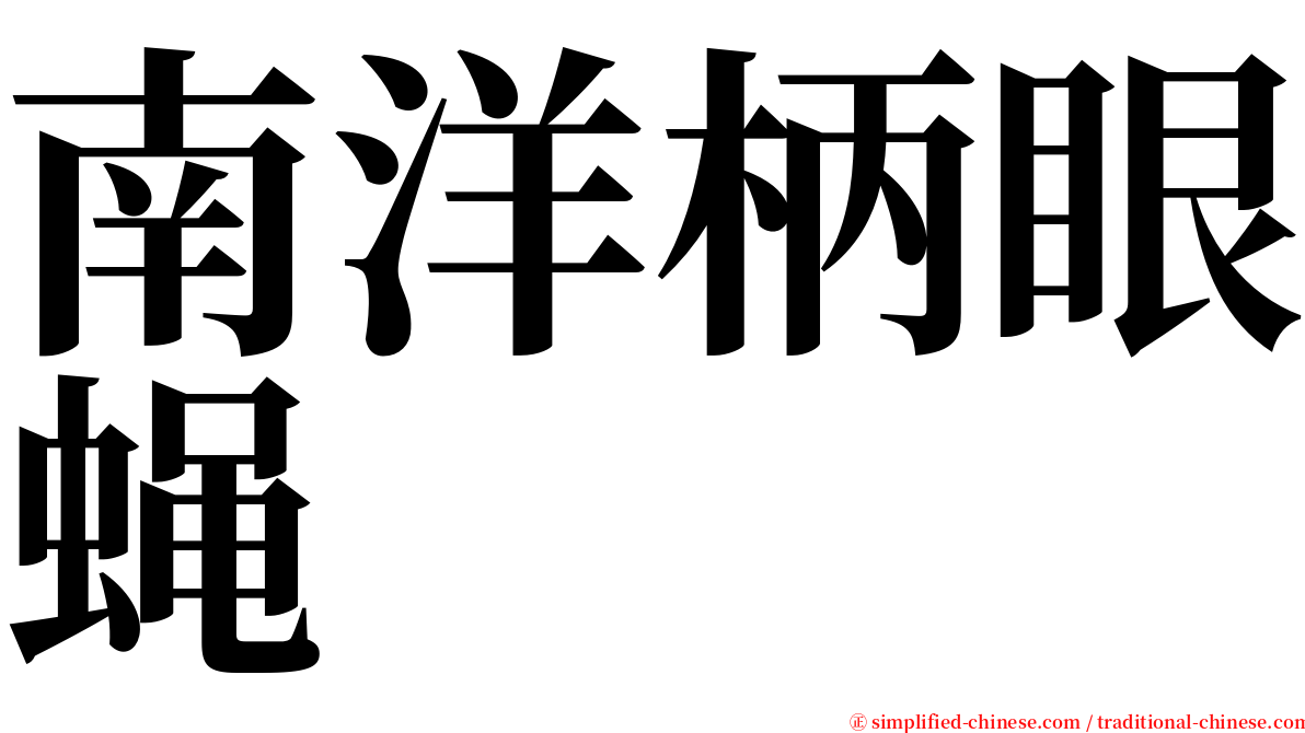 南洋柄眼蝇 serif font
