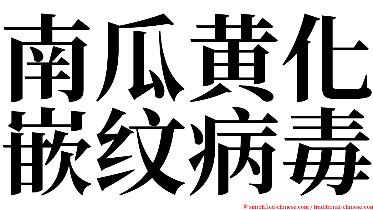 南瓜黄化嵌纹病毒 serif font