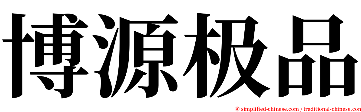 博源极品 serif font