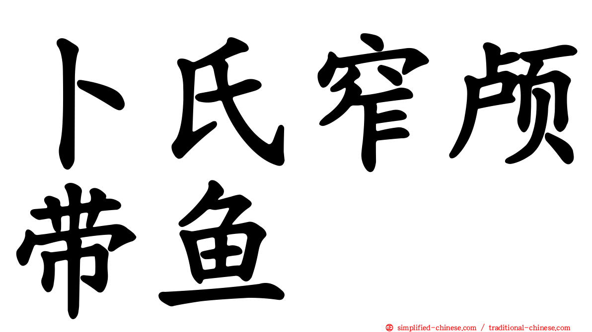 卜氏窄颅带鱼