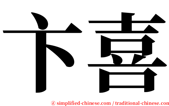 卞喜 serif font