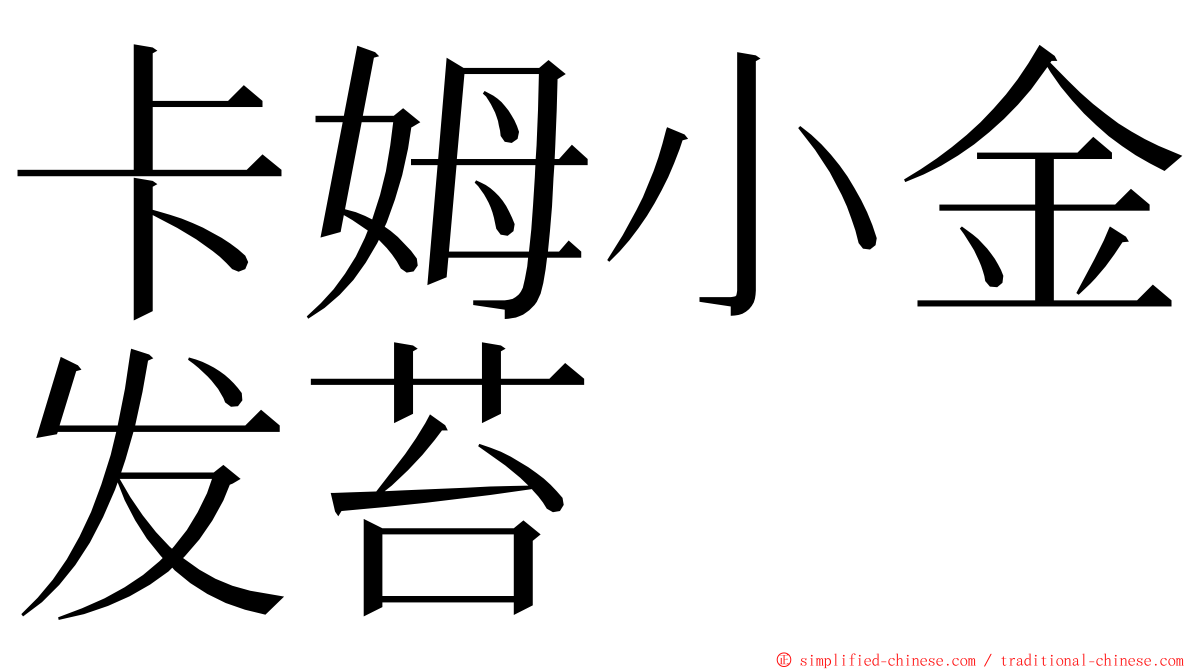 卡姆小金发苔 ming font