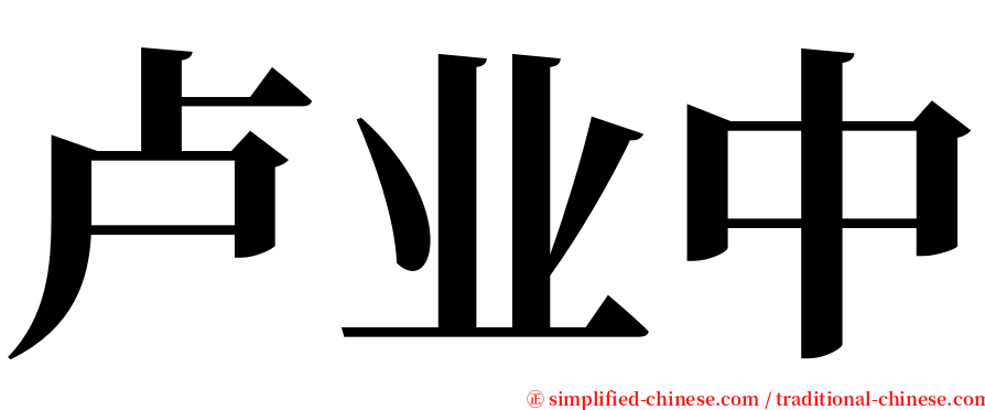 卢业中 serif font