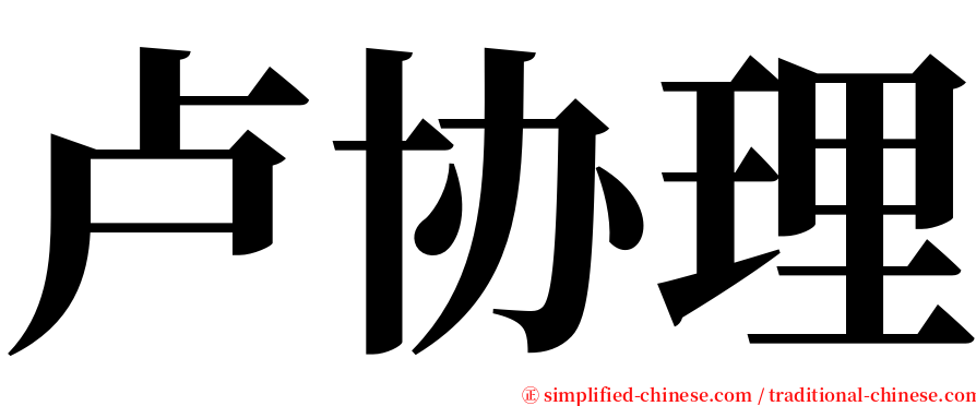 卢协理 serif font