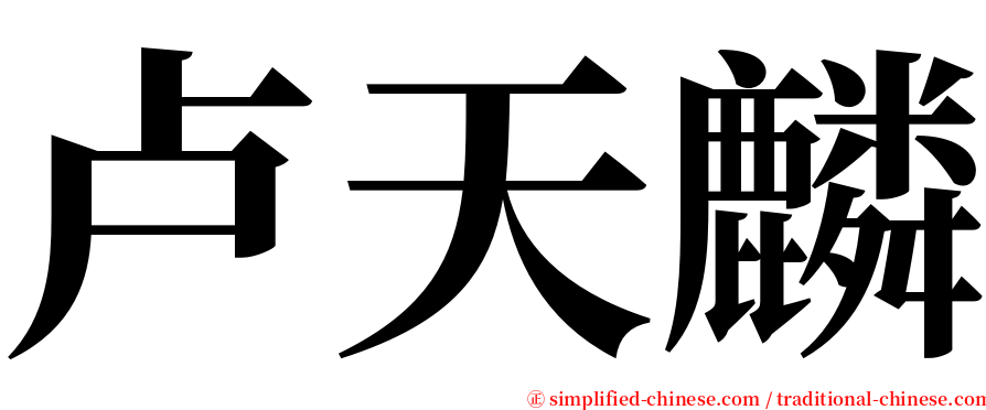 卢天麟 serif font