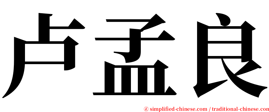 卢孟良 serif font