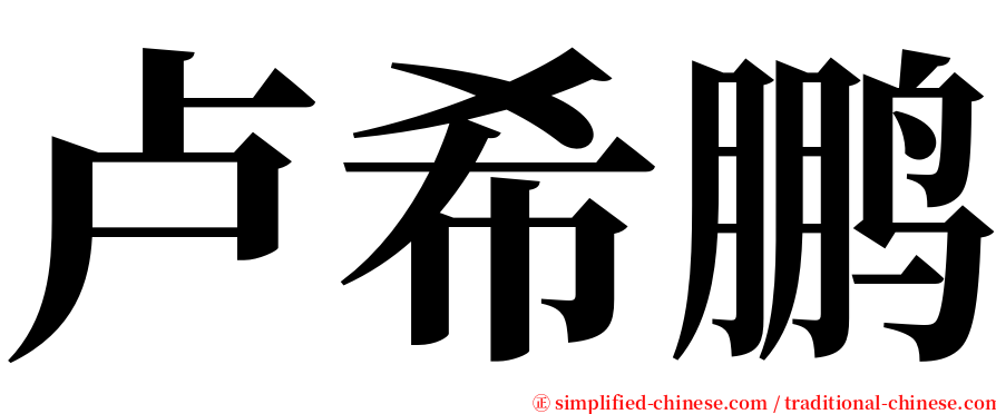 卢希鹏 serif font