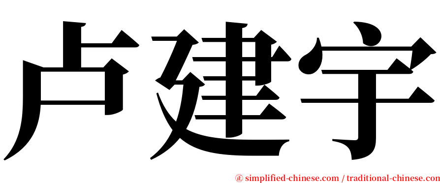 卢建宇 serif font