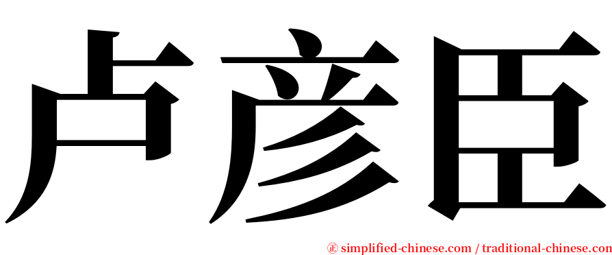 卢彦臣 serif font