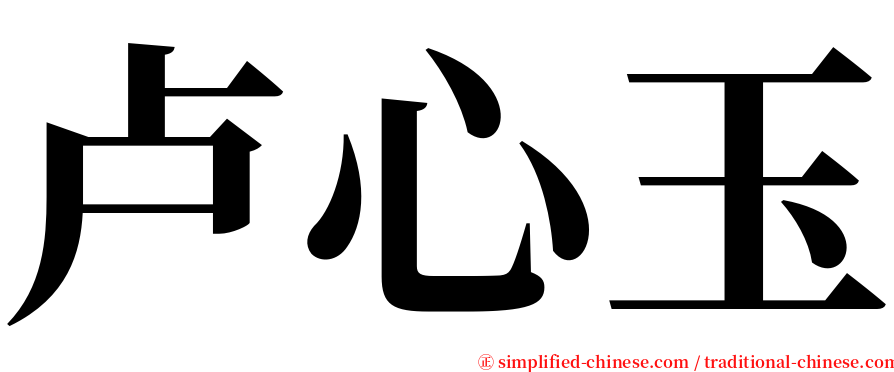 卢心玉 serif font