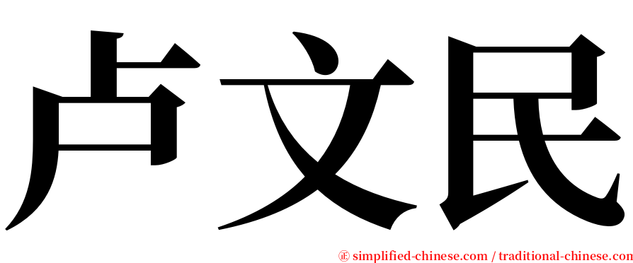 卢文民 serif font