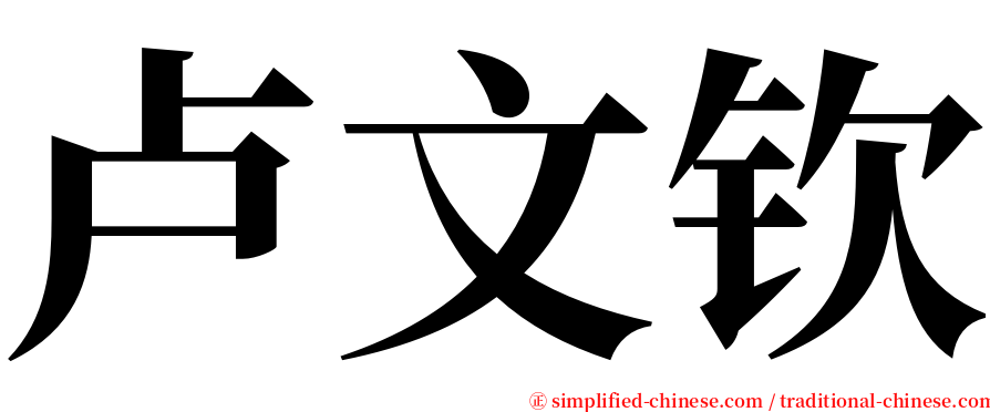 卢文钦 serif font