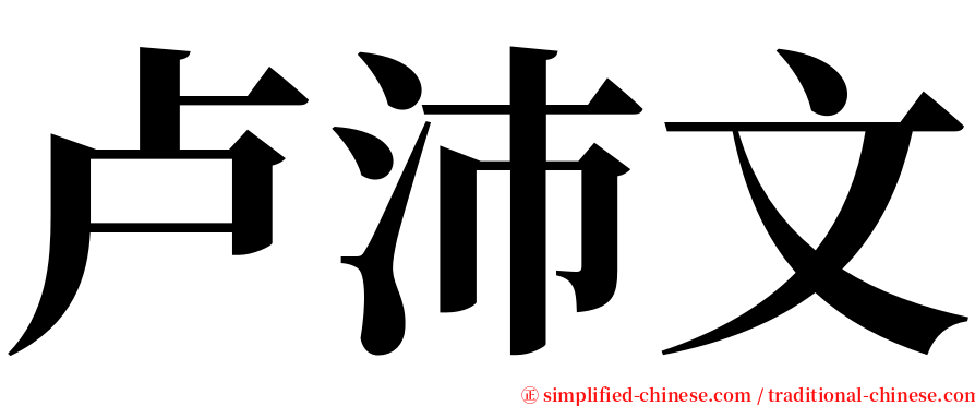 卢沛文 serif font
