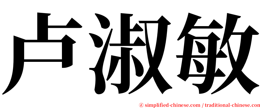 卢淑敏 serif font