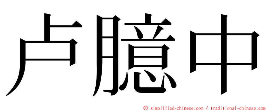 卢臆中 ming font