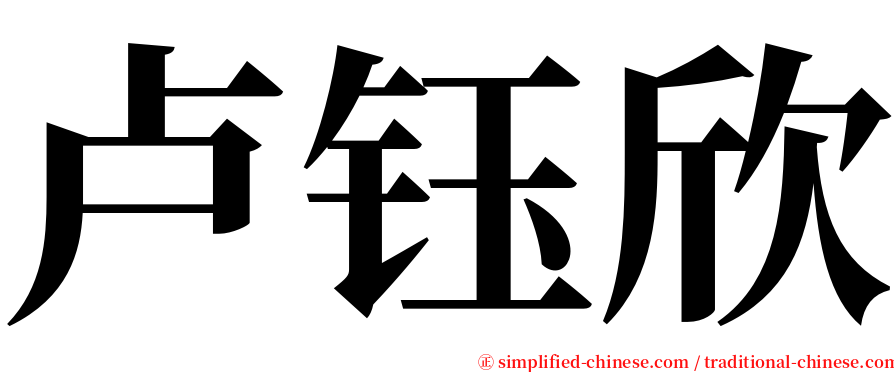 卢钰欣 serif font