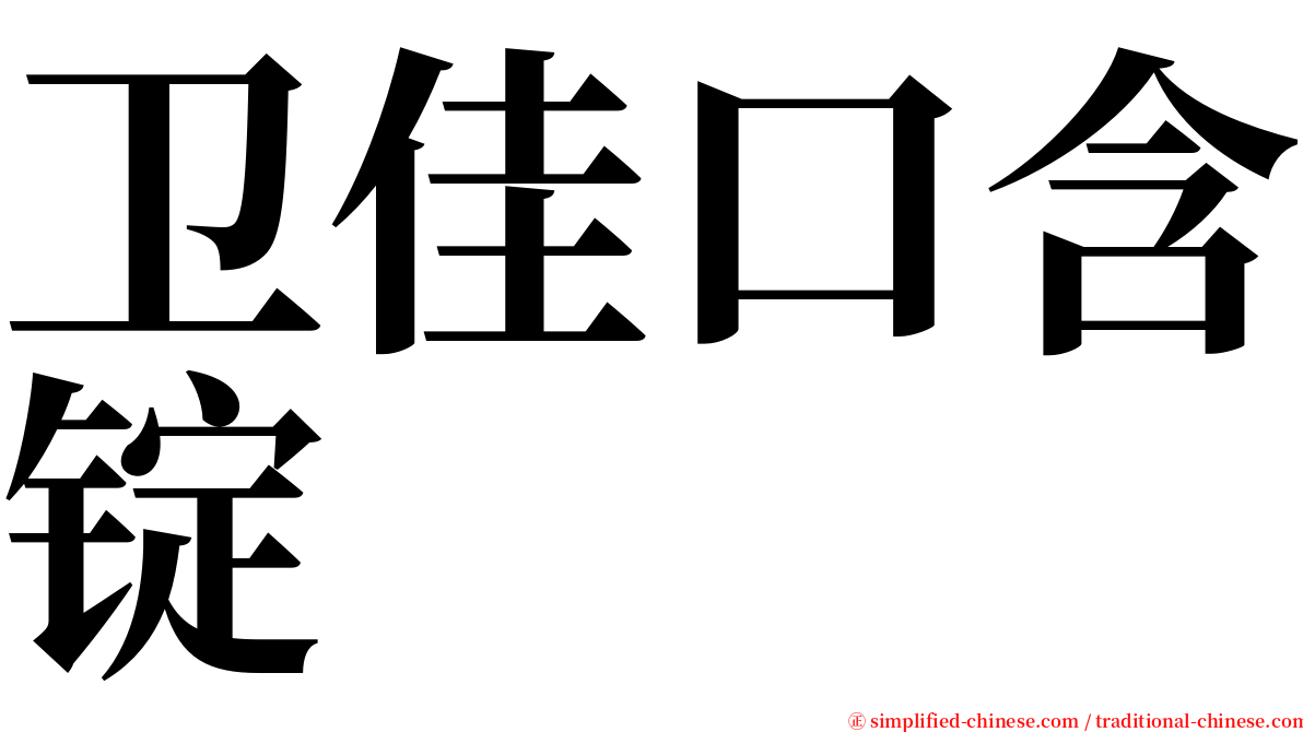 卫佳口含锭 serif font