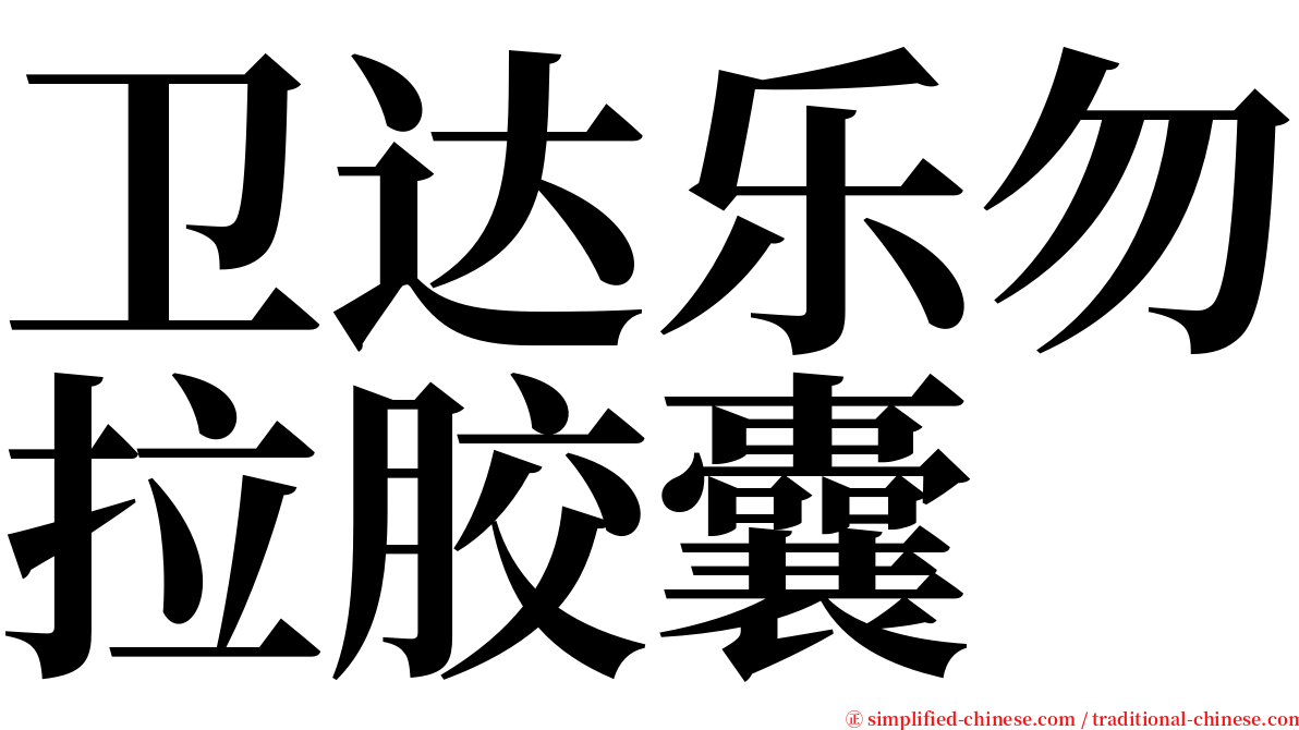 卫达乐勿拉胶囊 serif font