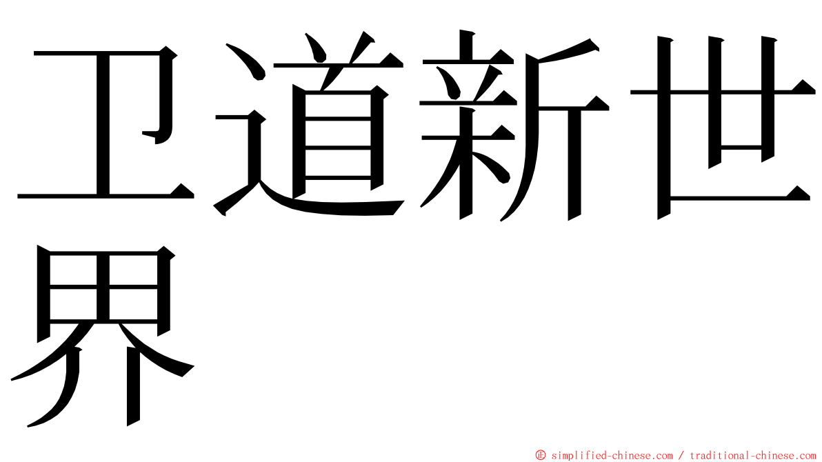 卫道新世界 ming font