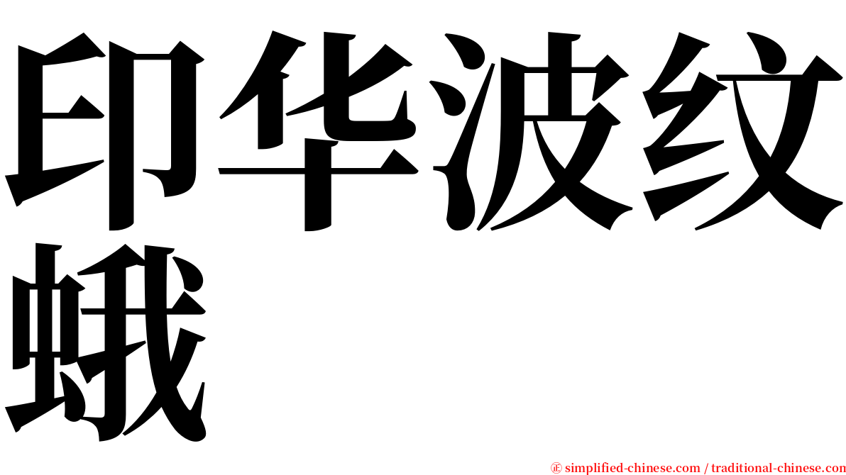 印华波纹蛾 serif font