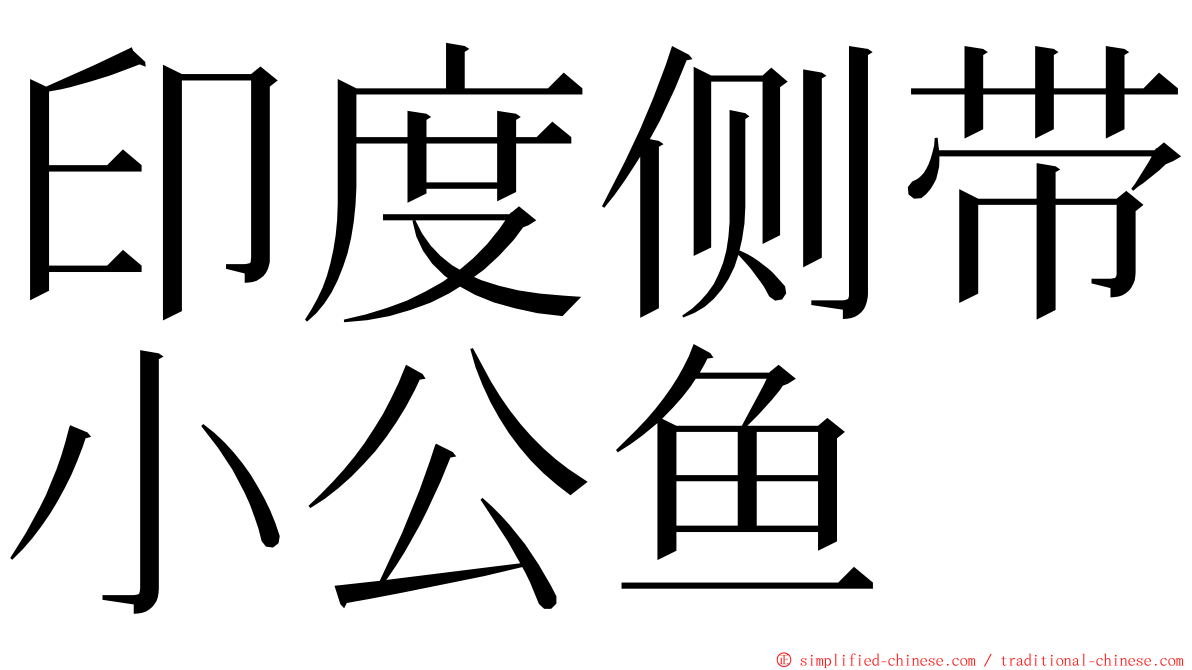 印度侧带小公鱼 ming font
