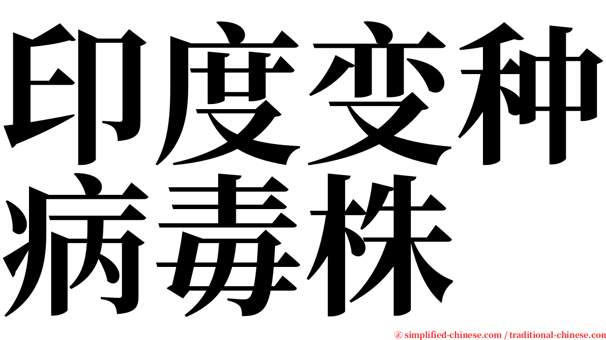 印度变种病毒株 serif font