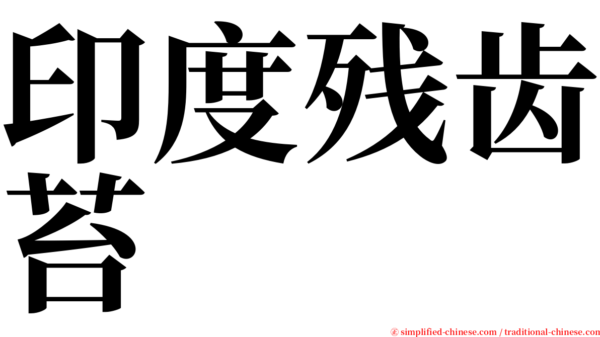 印度残齿苔 serif font