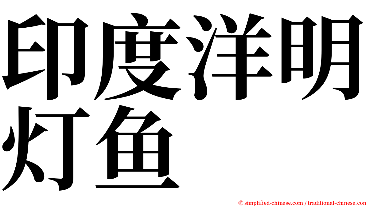 印度洋明灯鱼 serif font