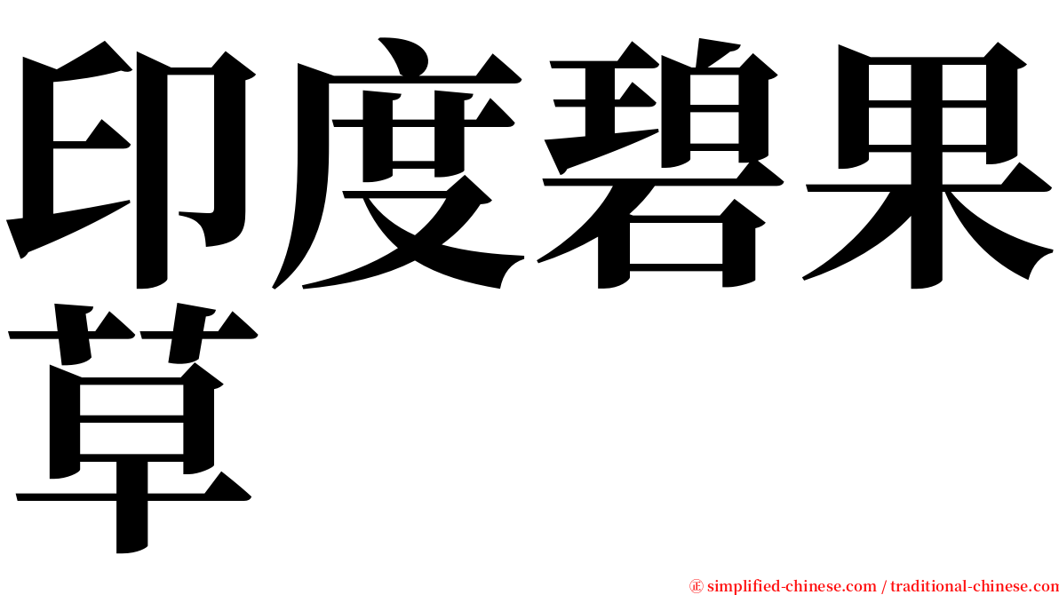 印度碧果草 serif font