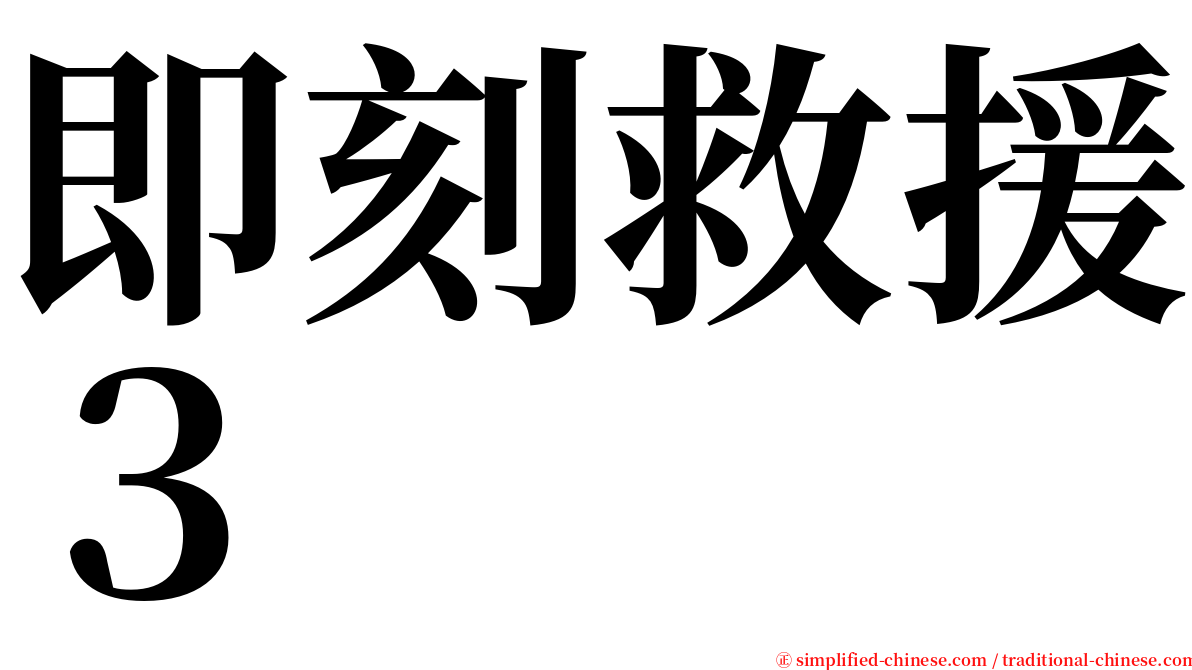 即刻救援３ serif font