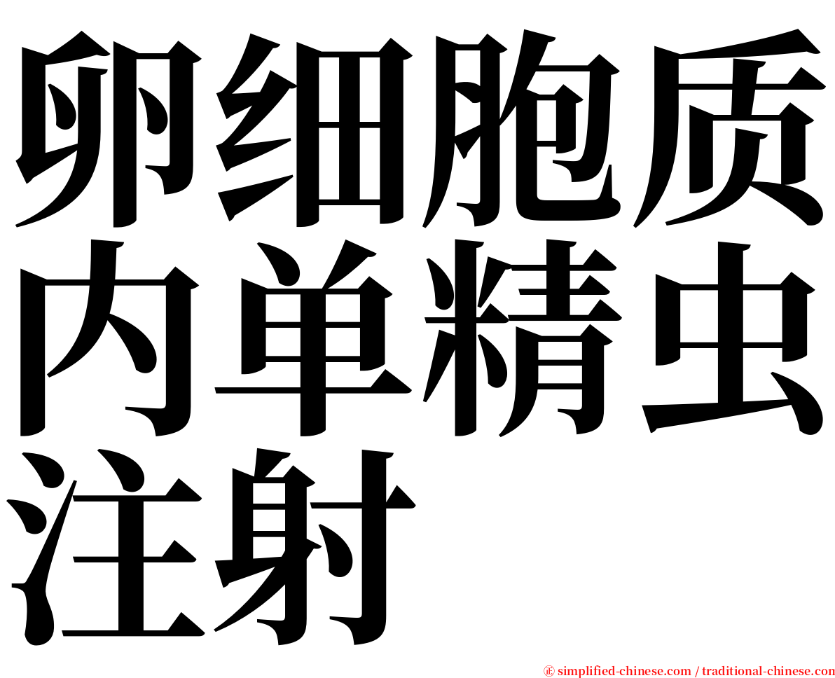 卵细胞质内单精虫注射 serif font