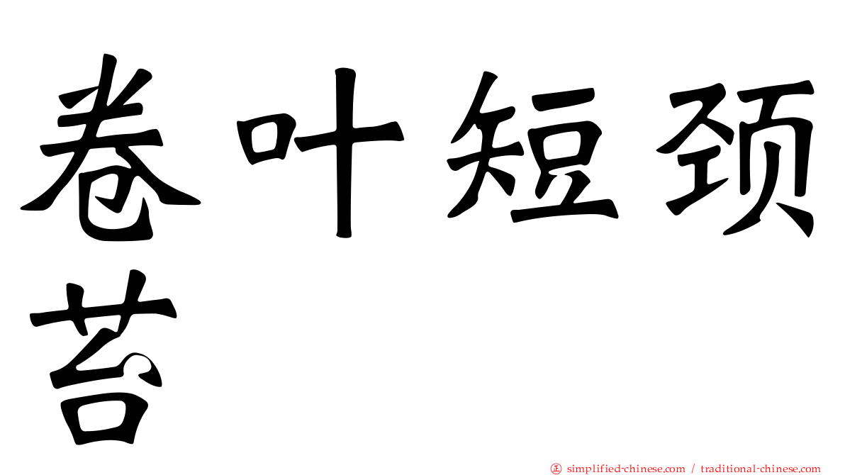卷叶短颈苔