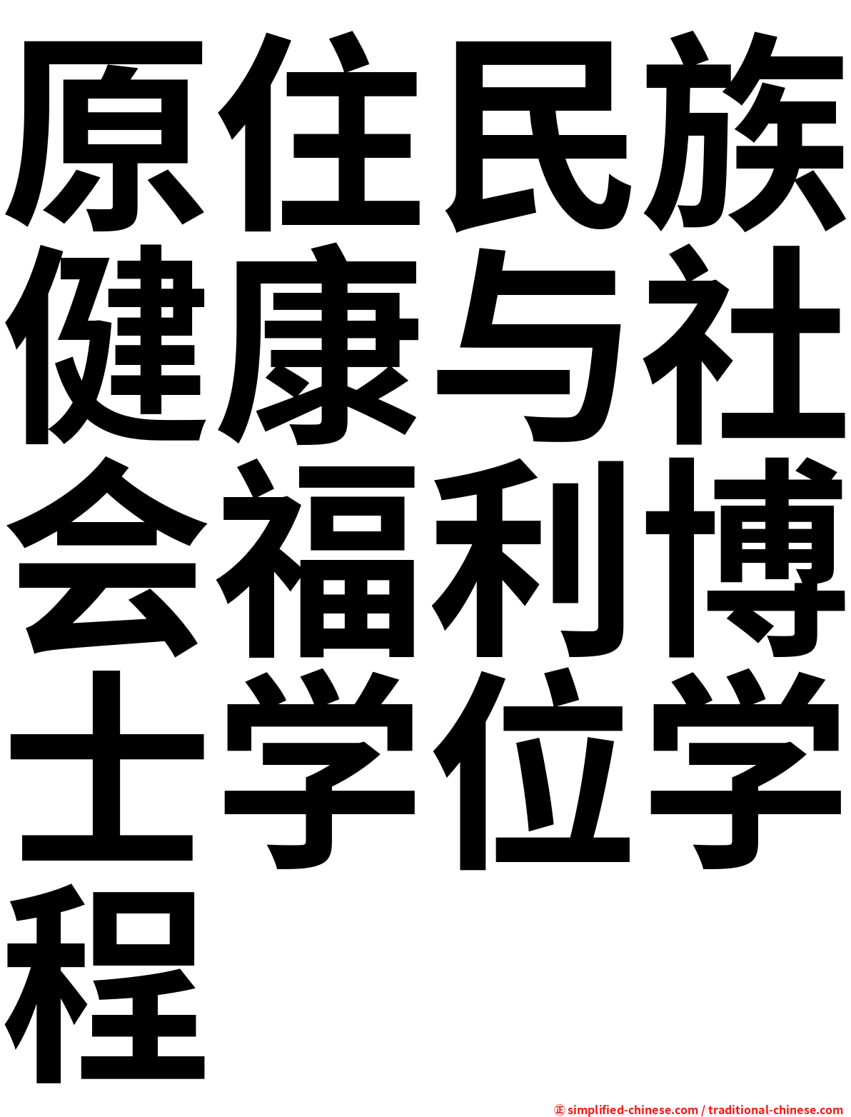 原住民族健康与社会福利博士学位学程