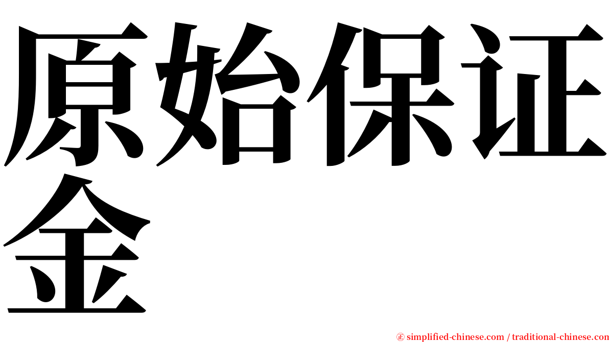 原始保证金 serif font