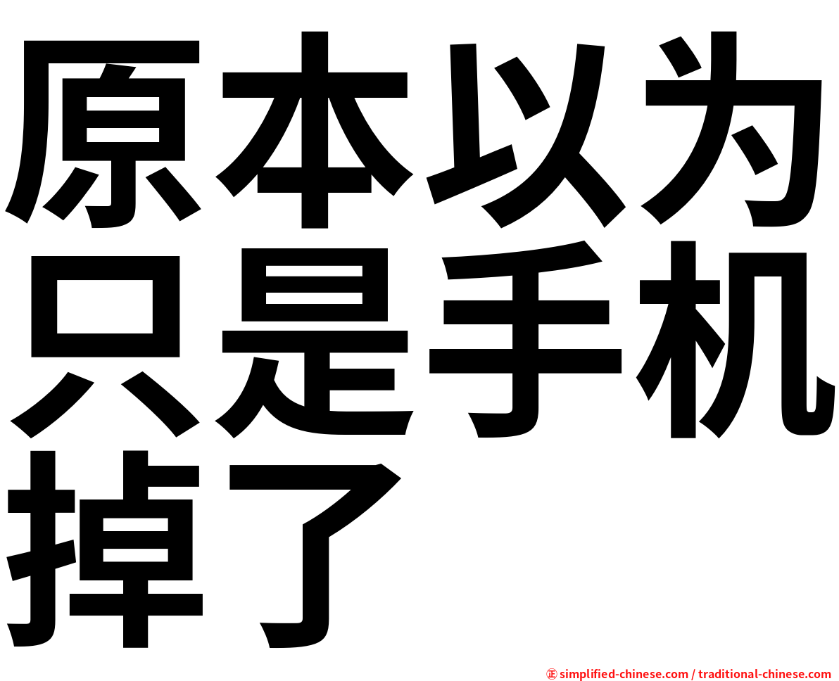原本以为只是手机掉了