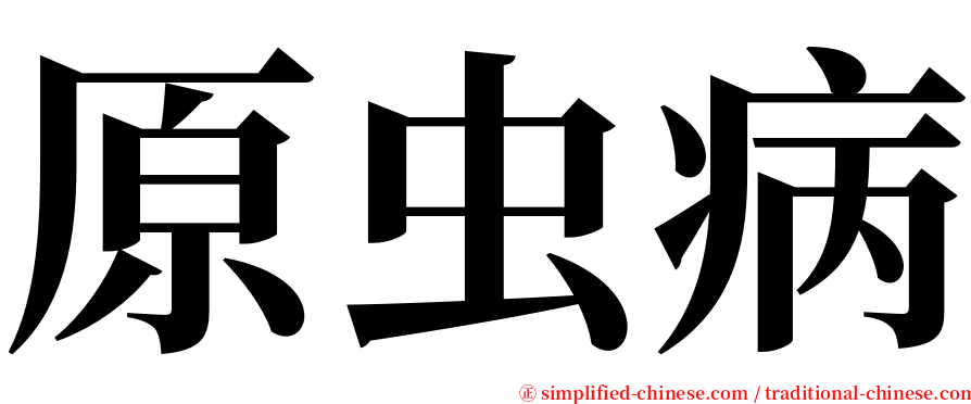 原虫病 serif font