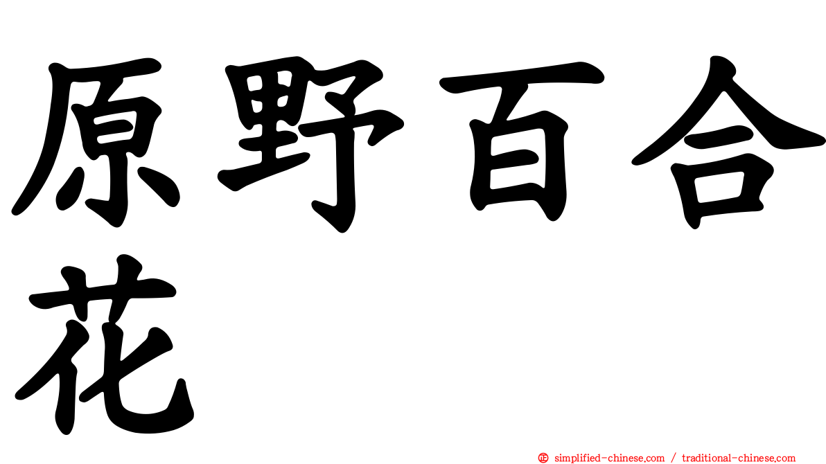 原野百合花