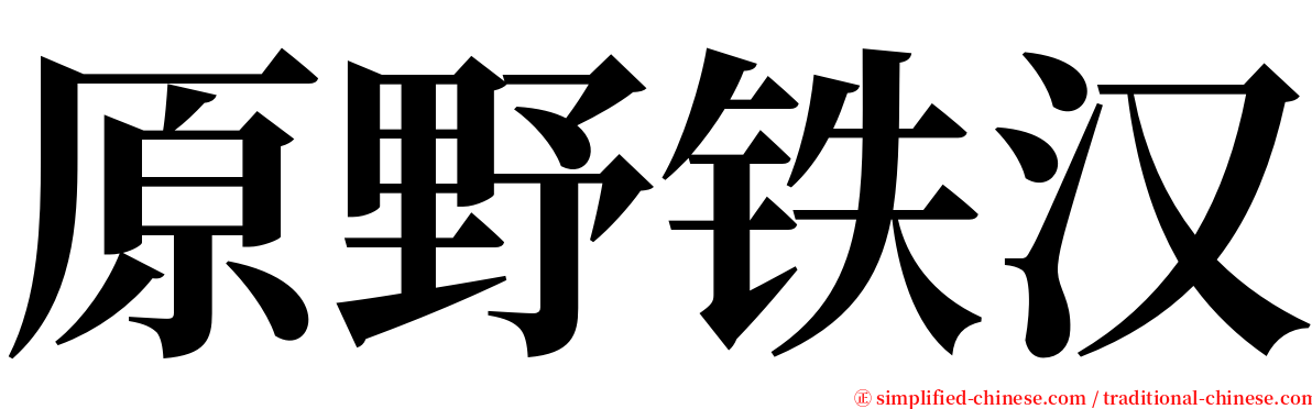 原野铁汉 serif font