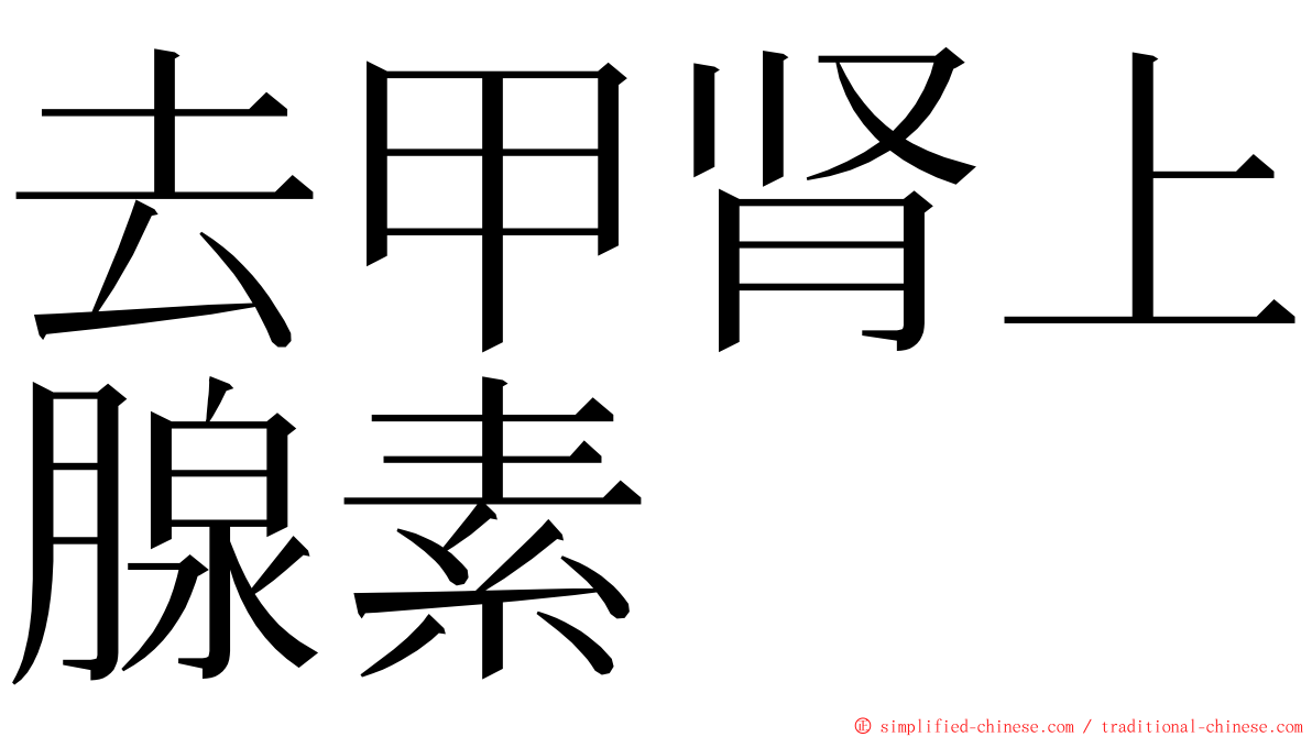 去甲肾上腺素 ming font