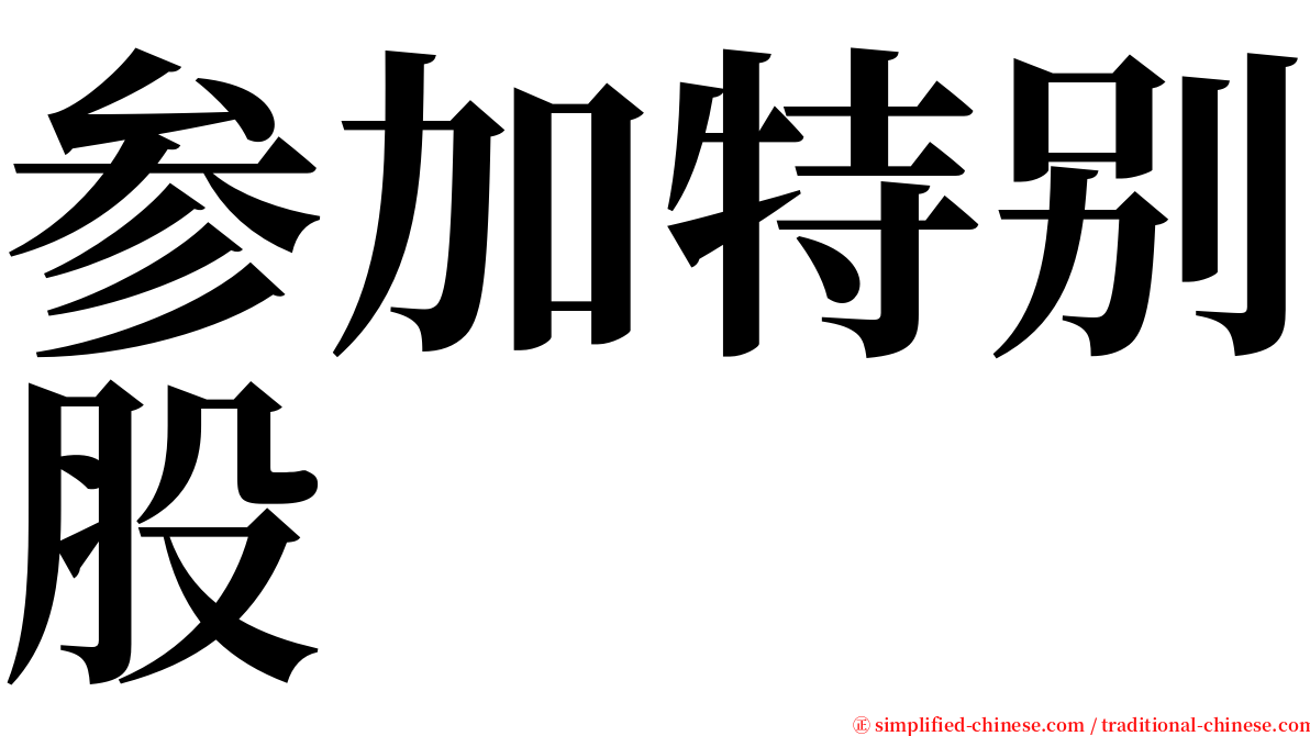参加特别股 serif font