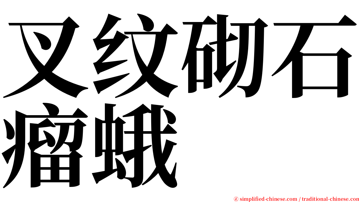 叉纹砌石瘤蛾 serif font