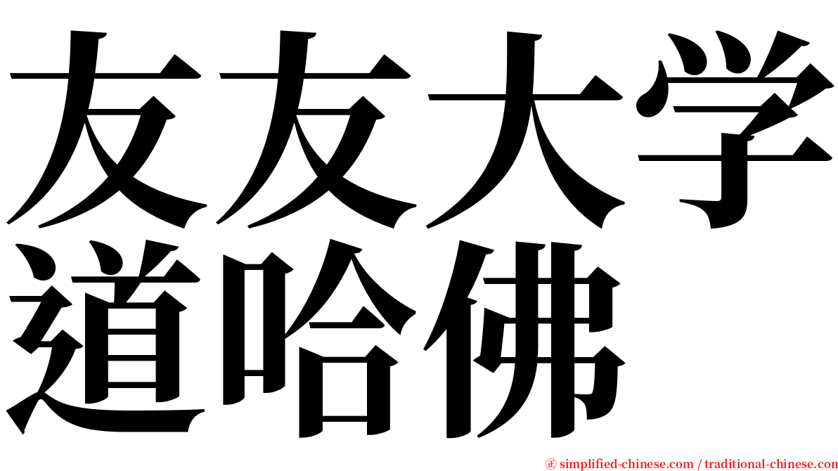 友友大学道哈佛 serif font