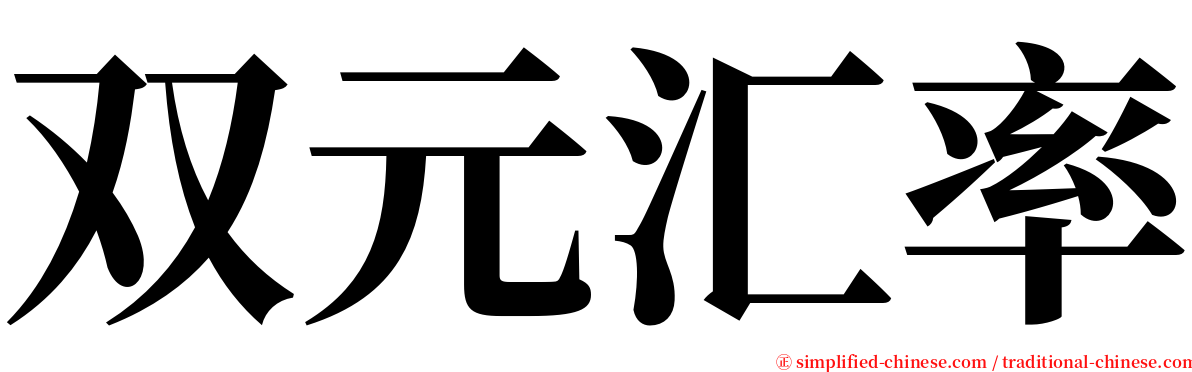 双元汇率 serif font