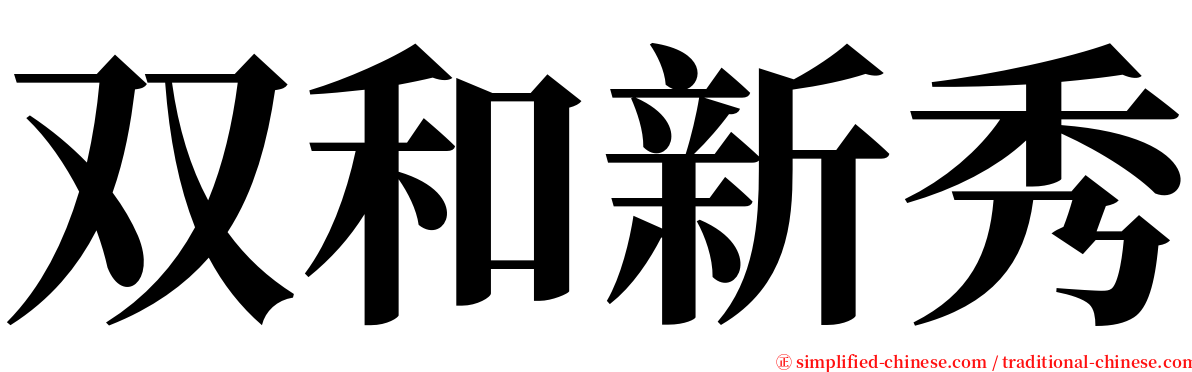 双和新秀 serif font