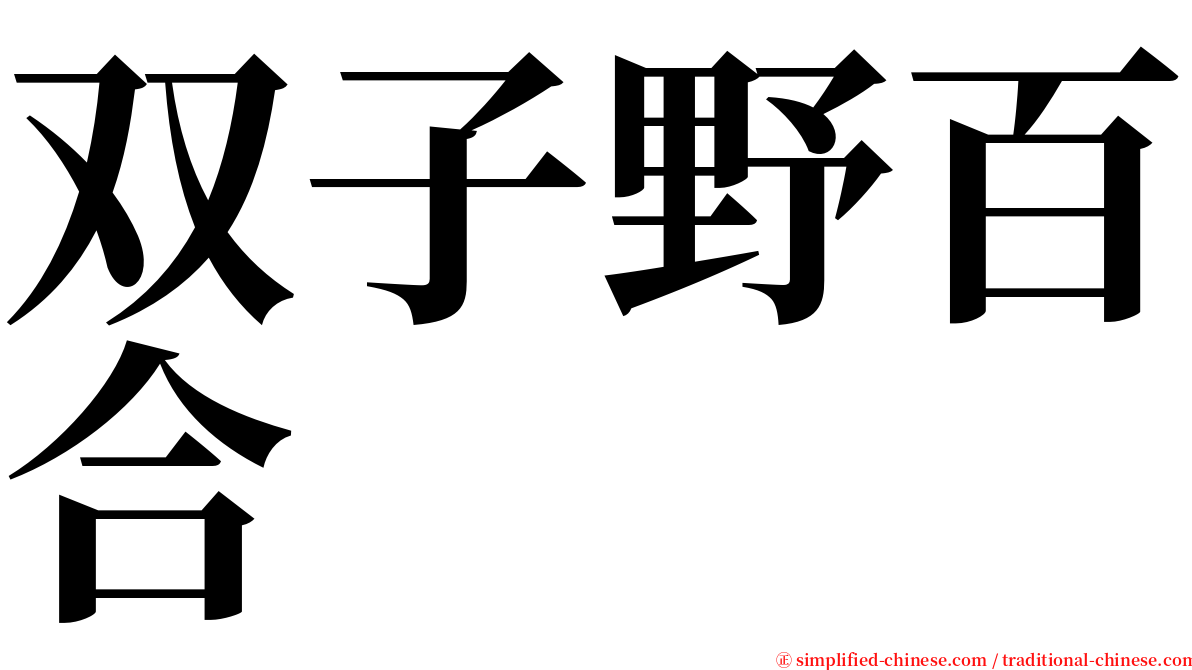 双子野百合 serif font